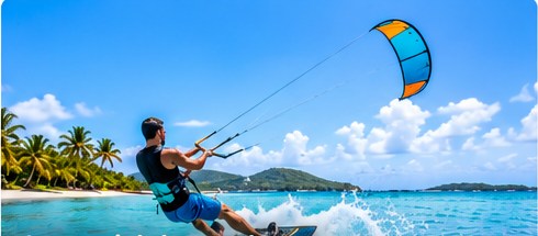 Illustration d'une activité de kitesurf